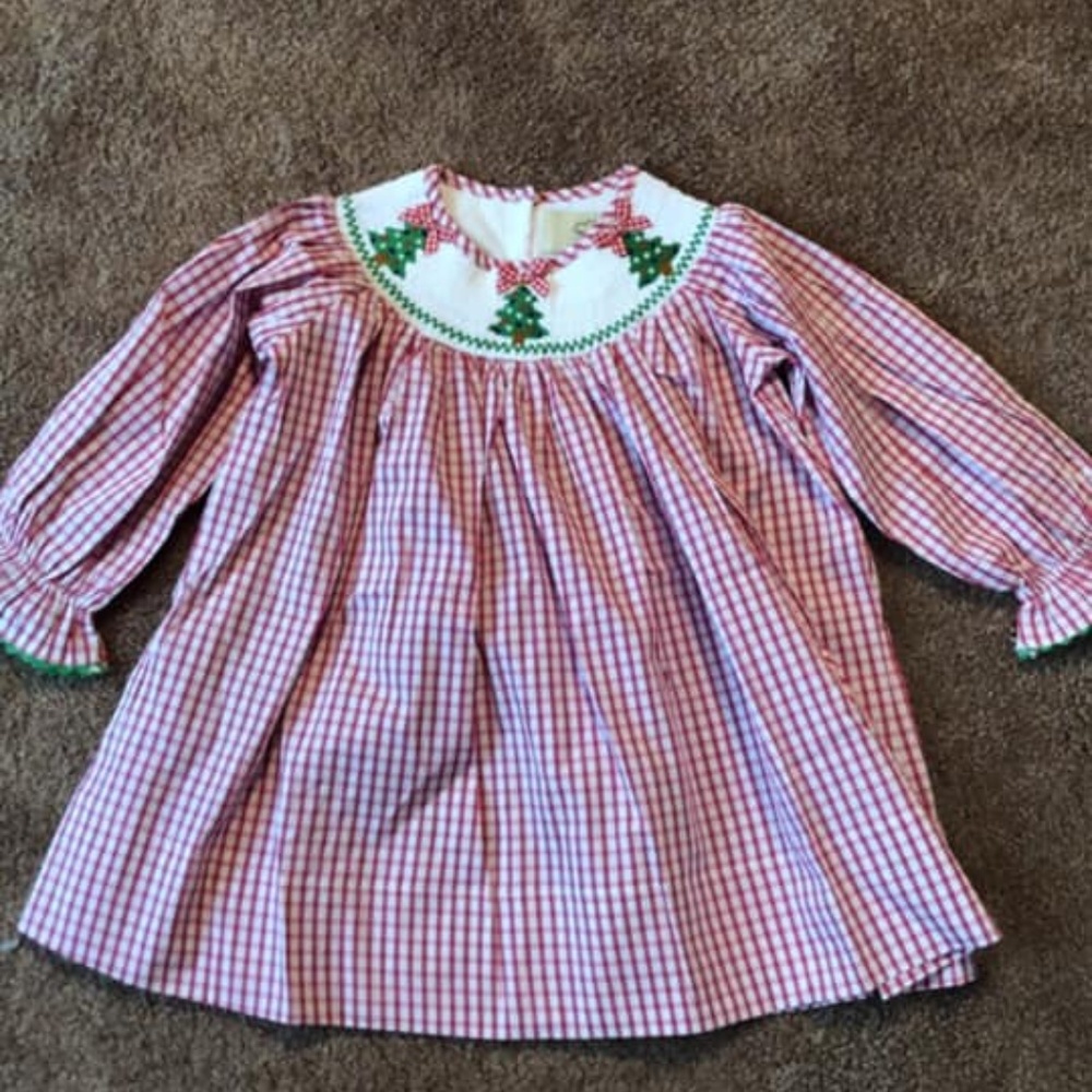Christmas Smocked Dress - Girls